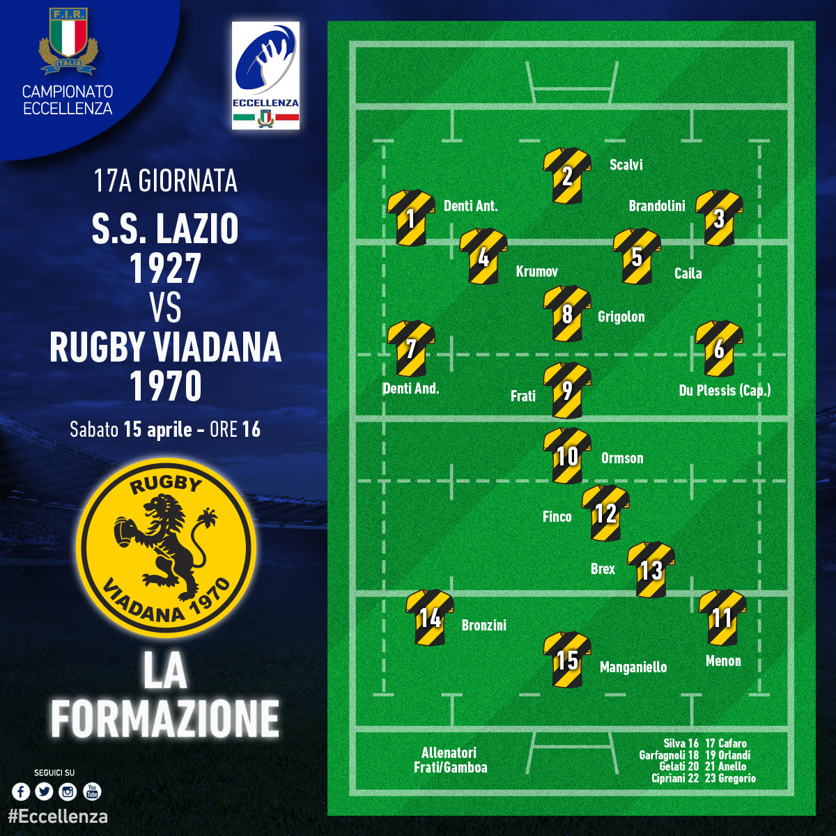 viadana lazio formazione